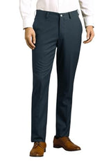 Louis Philippe Men Navy Textured Flat Front Formal Trousers