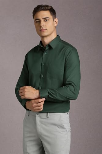 Louis Philippe Men's Classic Fit Shirt (LPSFMCLP324812_Green