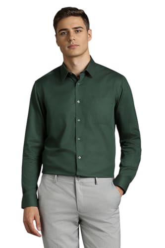 Louis Philippe Men's Classic Fit Shirt (LPSFMCLP324812_Green
