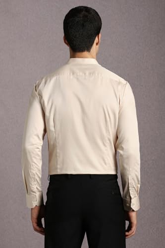 Louis Philippe Men's Solid Slim Fit Shirt (LPSFMSLPI82794_Beige