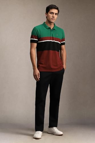 Louis Philippe Men Multi Print Polo Neck T-Shirt Multicolour