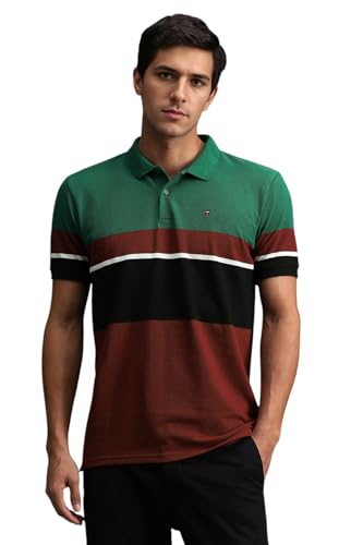 Louis Philippe Men Multi Print Polo Neck T-Shirt Multicolour