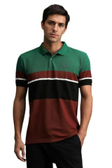 Louis Philippe Men Multi Print Polo Neck T-Shirt Multicolour