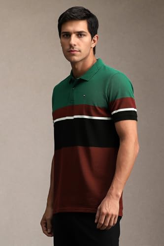 Louis Philippe Men Multi Print Polo Neck T-Shirt Multicolour