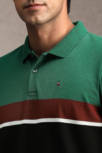 Louis Philippe Men Multi Print Polo Neck T-Shirt Multicolour