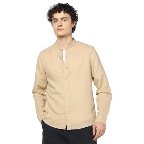 GAP Men's Band Collar Full Sleeve Shirt