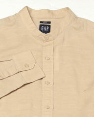 GAP Men's Band Collar Full Sleeve Shirt