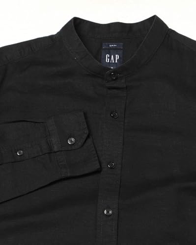 GAP Men's Band Collar Full Sleeve Shirt
