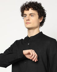 GAP Men's Band Collar Full Sleeve Shirt