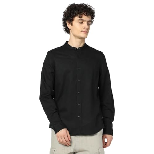 GAP Men's Band Collar Full Sleeve Shirt