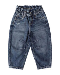 GAP Kids Girls Lightly Washed Distressed Relaxed?Fit Jeans, Medium Blue,3Y