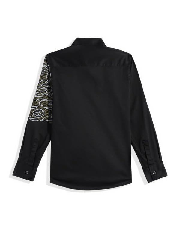 CHARCHIT Boys Regular Fit Plain Full Sleeve Shirt Black