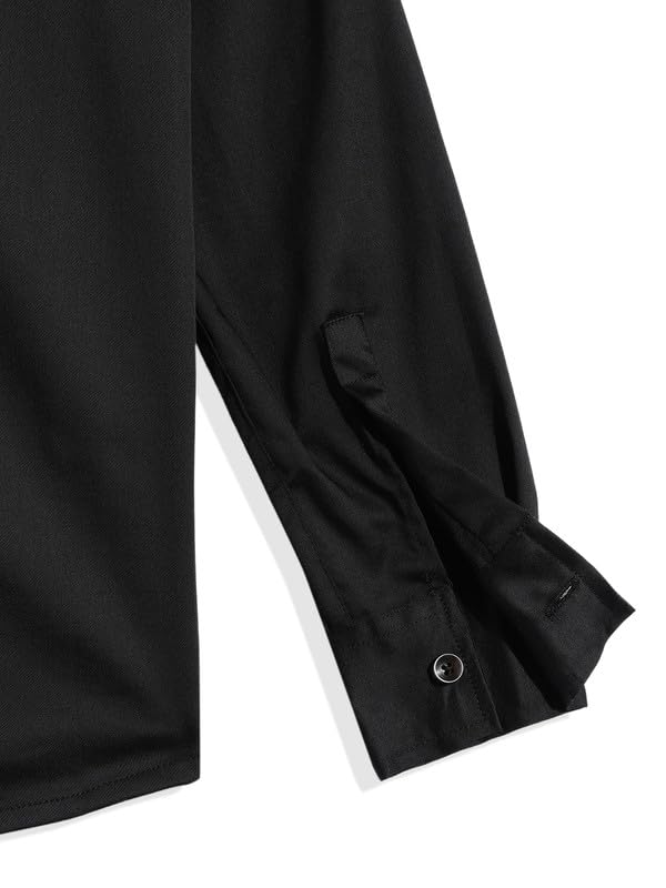 CHARCHIT Boys Regular Fit Plain Full Sleeve Shirt Black