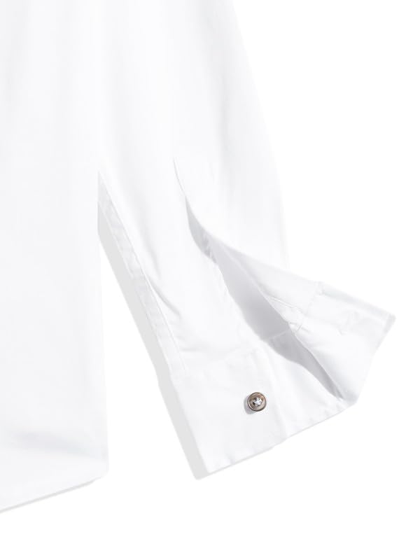 CHARCHIT Boys Regular Fit Plain Full Sleeve Shirt White