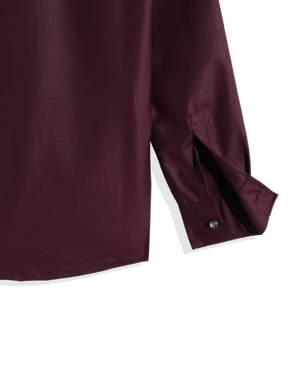 CHARCHIT Boys Plain Wrinkle Free Shirt Maroon