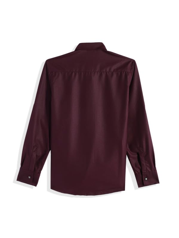 CHARCHIT Boys Plain Wrinkle Free Shirt Maroon