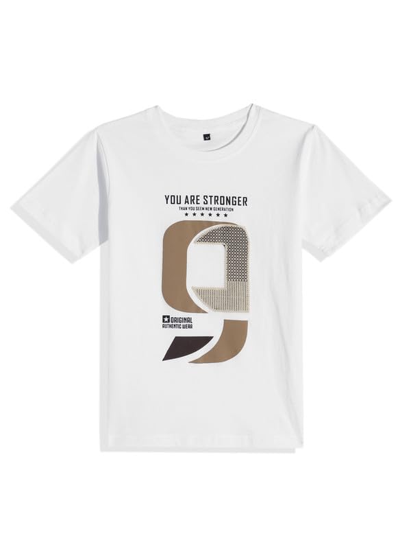 CHARCHIT Boys Full Sleeves Printed Casual Shirt & T-Shirt Cream