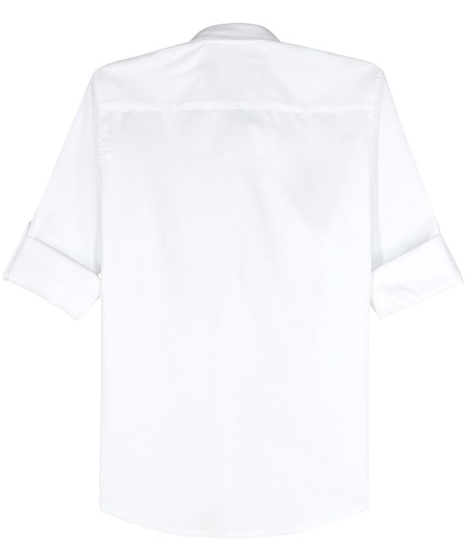 CHARCHIT Embroidered Cotton Shirt | Regular Fit Full Sleeve Shirt for Boys | White