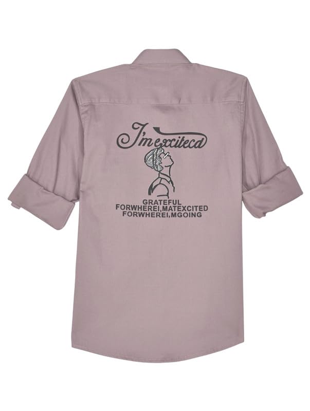 CHARCHIT Boys Cotton Regular Fit Spread Collar Full Sleeves Printed Shirt Magenta