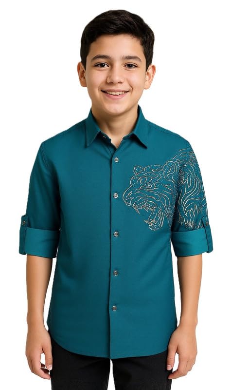 CHARCHIT Boys Regular Fit Plain Full Sleeve Shirt