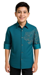 CHARCHIT Boys Regular Fit Plain Full Sleeve Shirt