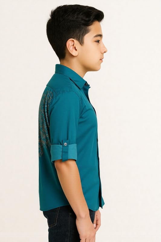 CHARCHIT Boys Regular Fit Plain Full Sleeve Shirt
