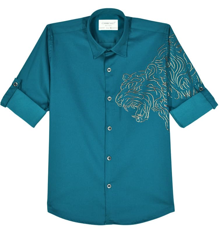 CHARCHIT Boys Regular Fit Plain Full Sleeve Shirt