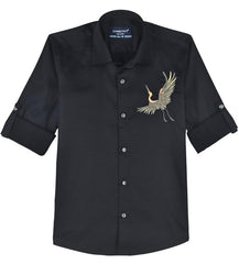 CHARCHIT Boys Full Sleeves Embellished Solid Shirt Black