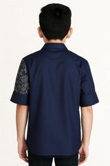 CHARCHIT Boys Regular Fit Plain Full Sleeve Shirt DarkNavy