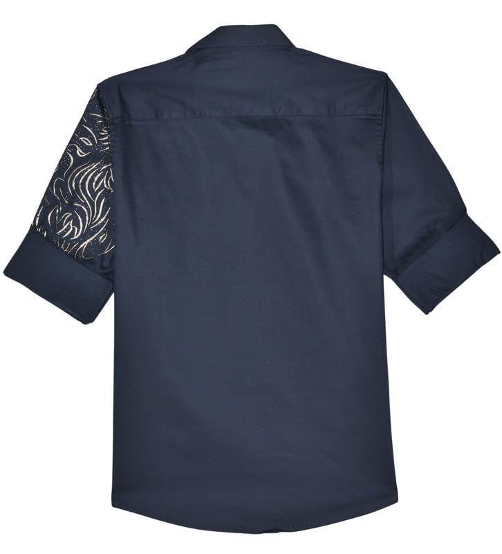 CHARCHIT Boys Regular Fit Plain Full Sleeve Shirt DarkNavy