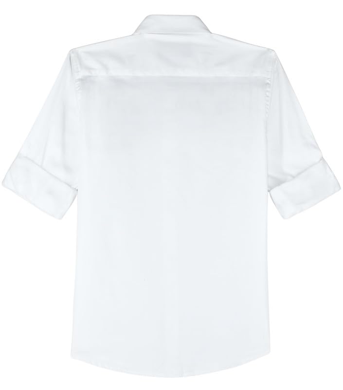 CHARCHIT Boys Cotton Full Sleeves Solid Shirt White