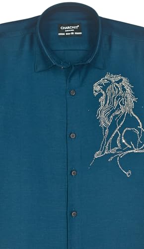 CHARCHIT Boys Full Sleeves Embellished Solid Shirt Blue - Goyalsons ShopMax