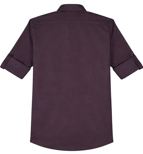 CHARCHIT Boys Full Sleeves Embellished Solid Shirt Violet