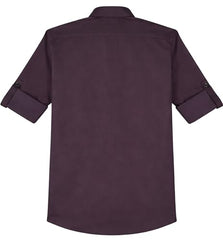 CHARCHIT Boys Full Sleeves Embellished Solid Shirt Violet