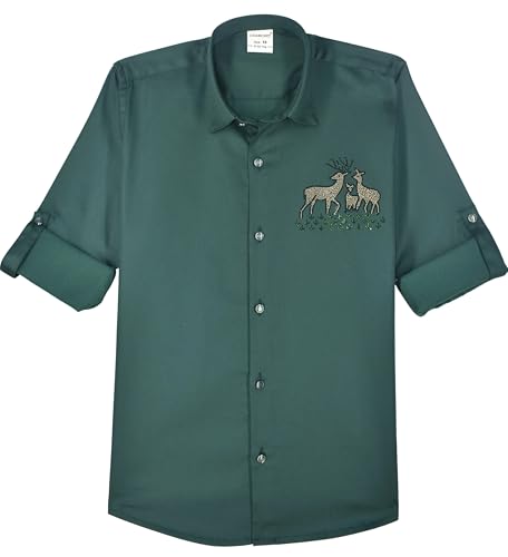 Boy's full sleeves embellished solid shirt by Charchit, featuring a stylish design and comfortable fit for boys.