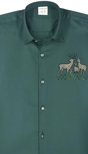 Charchit boys full sleeves embellished solid shirt with decorative details and a classic fit for boys' casual wear.