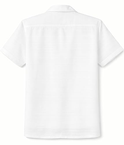 CHARCHIT Boys Half Sleeves Solid Textured Shirt with T-Shirt White
