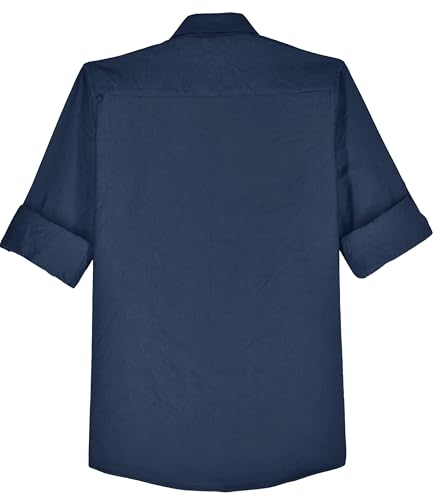 Boys Full Sleeves Embellished Solid Shirt and T-Shirt Navy