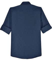 Boys Full Sleeves Embellished Solid Shirt and T-Shirt Navy