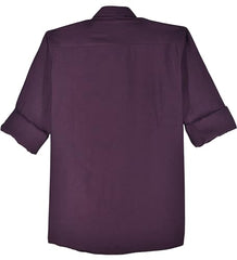 Boys Full Sleeves Embellished Solid Shirt and T-Shirt Violet