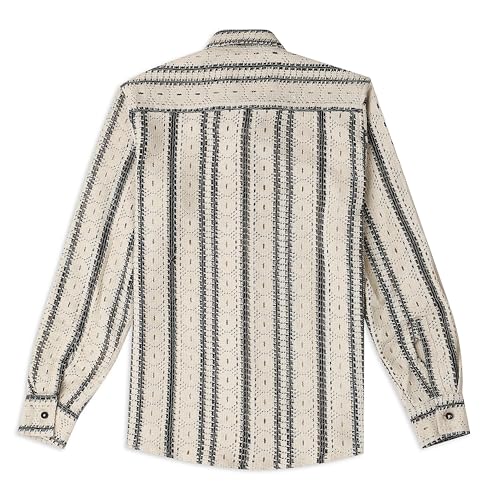 CAVIO Boys Cotton Knited Full Sleeves Striped Shirt with T-Shirt Cream