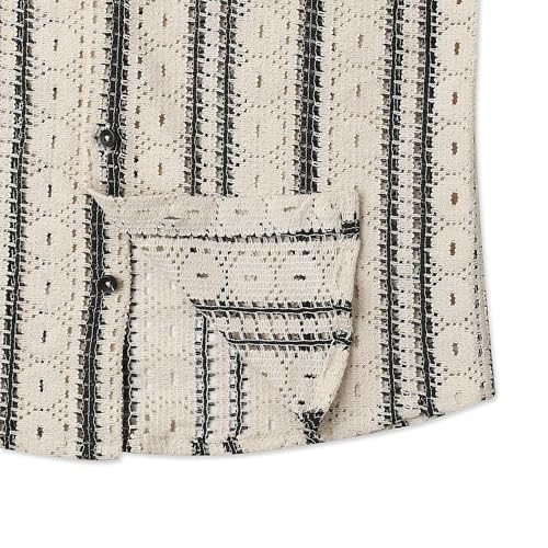 CAVIO Boys Cotton Knited Full Sleeves Striped Shirt with T-Shirt Cream