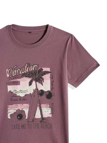 Boy wearing a cream cotton blend half-sleeve printed shirt and T-shirt by Charchit, showing casual summer style.