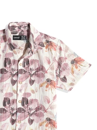 Boy wearing a cream cotton blend half-sleeve printed shirt and T-shirt by Charchit, casual boys' clothing for everyday wear.