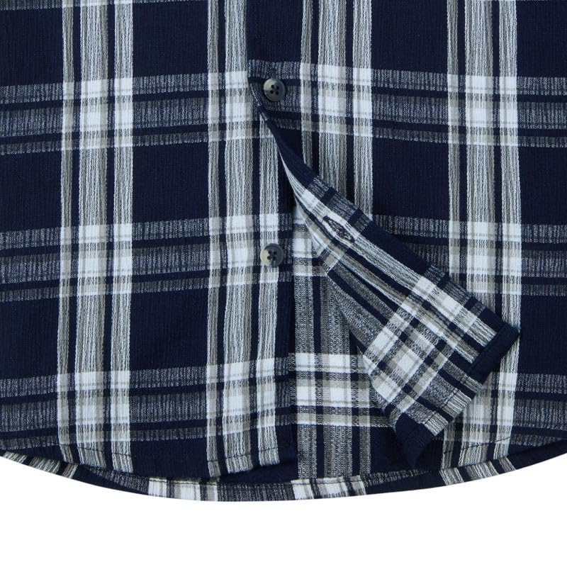 CAVIO Boys Cotton Regular fit Checkered Full Sleeves Casual Shirt Grey