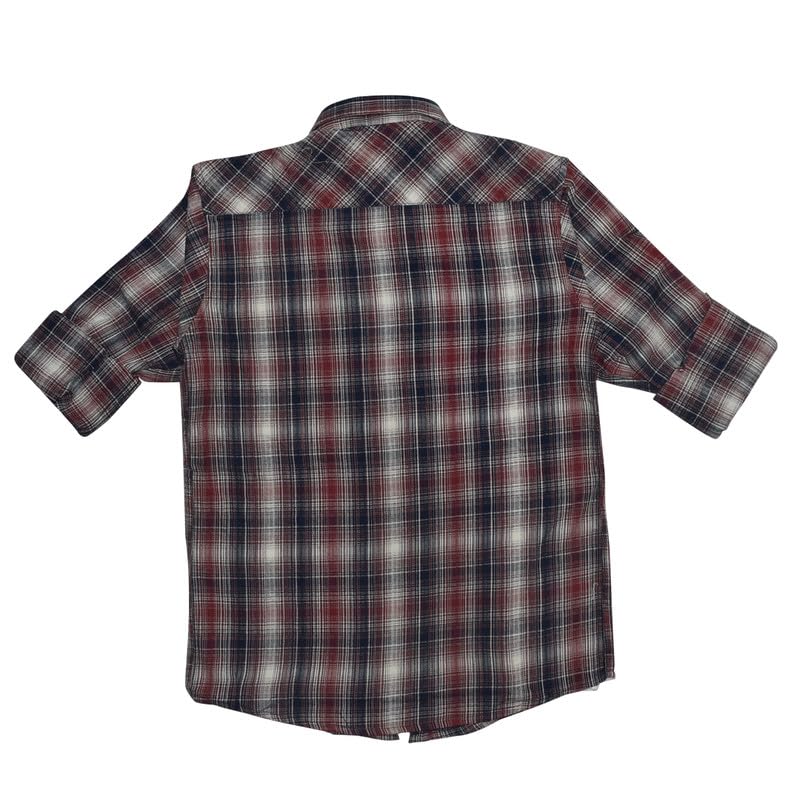CAVIO Boys Checks Full Sleeve Shirt and T-Shirt Red
