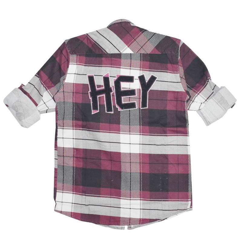 CAVIO Boys Checks Full Sleeve Shirt and T-Shirt Brown