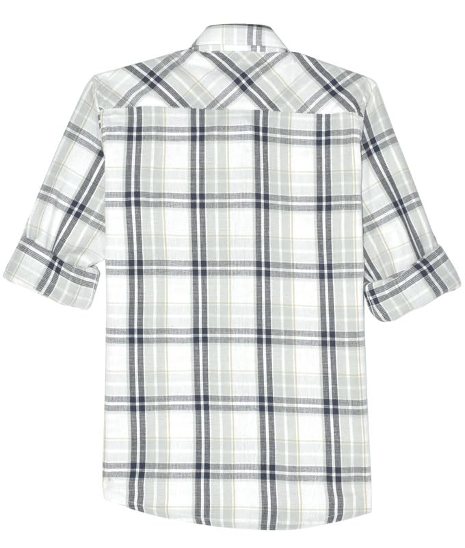 CAVIO Boys Cotton Full Sleeve Checks Shirt with Regular Fit T-Shirt LightGreen