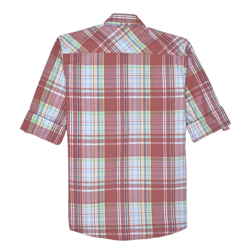 CAVIO Boys Regular fit Checks Full Sleeves Casual Shirt and T-Shirt Red