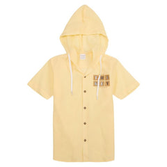 CAVIO Boys Plain Half Sleeve Hooded Shirt and T-Shirt Lemon